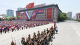 Offizielle Zeremonie auf dem Kim Il-Sung-Platz in Pjöngjang zum Putin-Besuch
