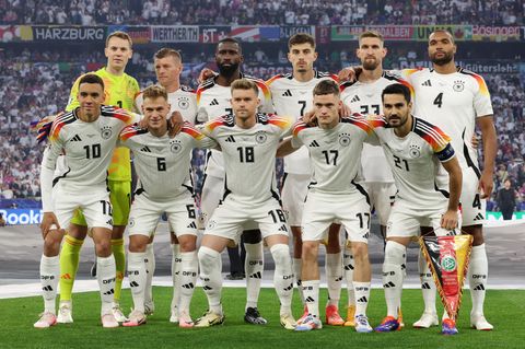 Das DFB-Team vor dem EM-Auftaktspiel gegen Schottland. Deutschland gewann mit 5:1
