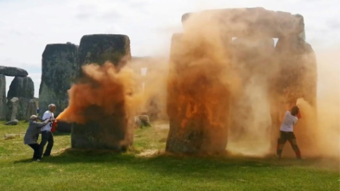 Stonehenge-Monument mit Farbpulver besprüht: Zwei Umweltaktivisten festgenommen