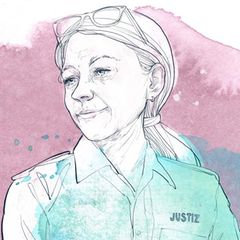 Illustration der Justizbeamtin Heike Bruckner