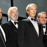 Die Schauspieler James Garner, Donald Sutherland, Clint Eastwood und Tommy Lee Jones