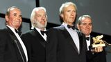 Die Schauspieler James Garner, Donald Sutherland, Clint Eastwood und Tommy Lee Jones
