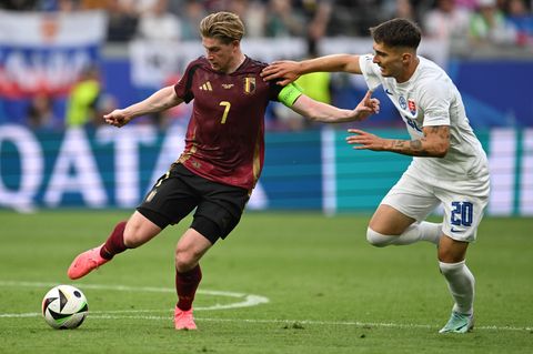 Szene aus EM-Spiel zwischen Belgien und der Slowakei