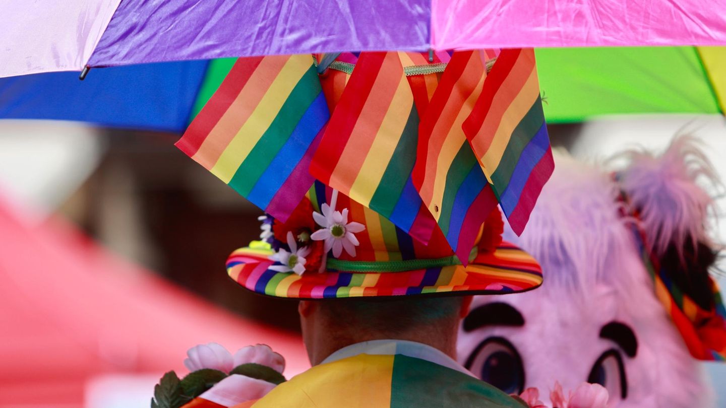 Bunt behütet war diese CSD-Teilnehmer in Sachsen-Anhalt unterwegs
