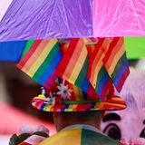 Bunt behütet war diese CSD-Teilnehmer in Sachsen-Anhalt unterwegs