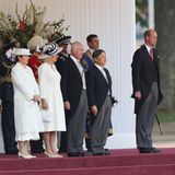 Die britischen Royals hatten eine Ehrenparade organisiert, außerdem wurde die japanische Nationalhymne gespielt.
