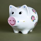 Ein mit Blumen verziertes Sparschwein von Hans Eichel