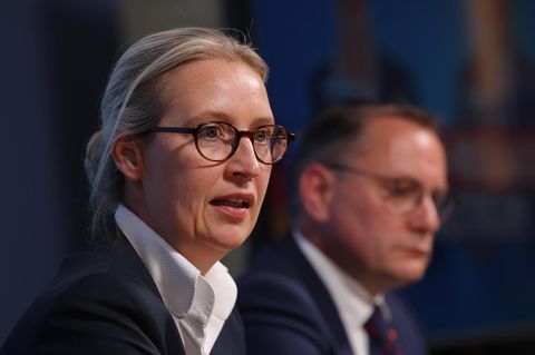 Die AfD-Chefs: Alice Weidel neben Tino Chrupalla