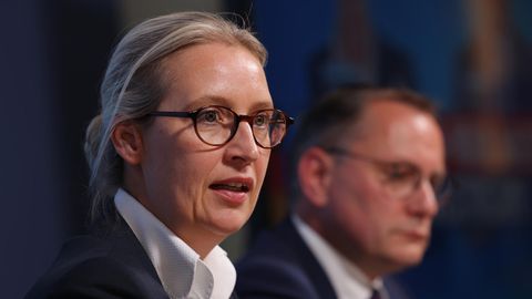 Die AfD-Chefs: Alice Weidel neben Tino Chrupalla