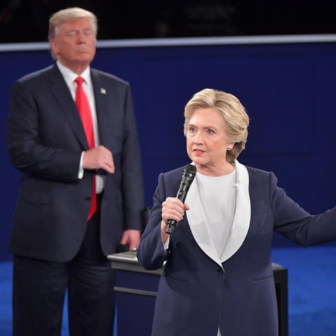 Hillary Clinton während ihrer Fernsehdebatte mit Donald Trump 2016 in Washington