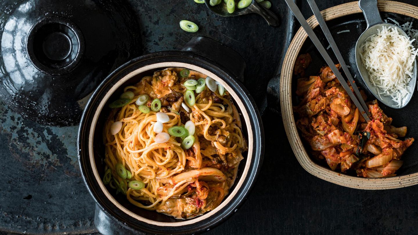 Einfach Essen – die Genusskolumne: Ein bisschen scharf muss sein: Spaghetti mit Kimchi-Note