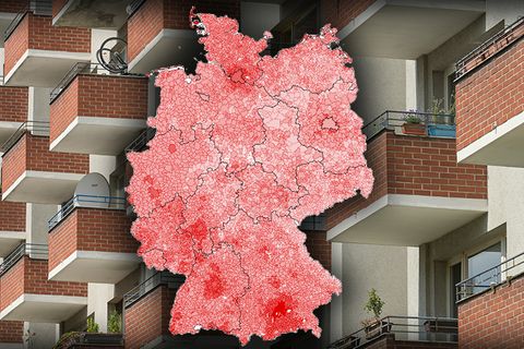 Symbolbild mit Deutschlandkarte zu Zensus-Daten