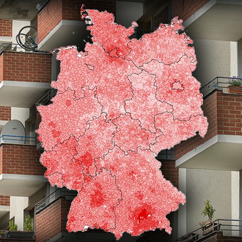 Symbolbild mit Deutschlandkarte zu Zensus-Daten