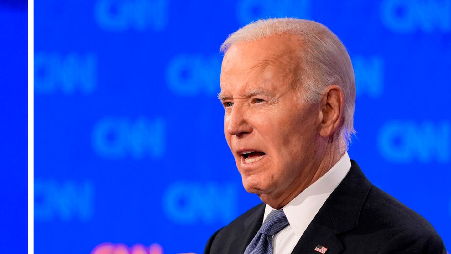 Ex-Präsident Donald Trump (l.) und Amtsinhaber Joe Biden während ihrer Fernsehdebatte in Atlanta