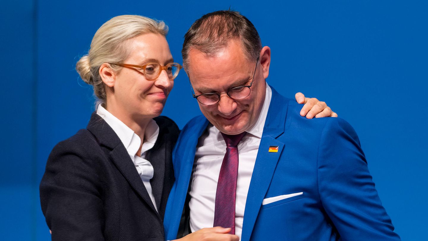Bleiben das Vositzenden-Duo bei der AfD: Alice Weidel und Tino Chrupalla