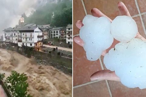 Unwetter in Italien und Schweiz: Flut und faustgroße Hagelkörner (Video)