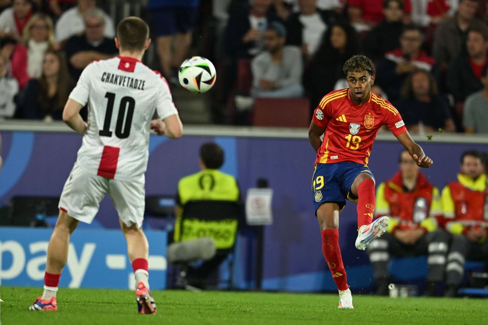 Lamine Yamal during the European Championship match between Spain and Georgia Lamine Yamal during the European Championship match between Spain and Georgia