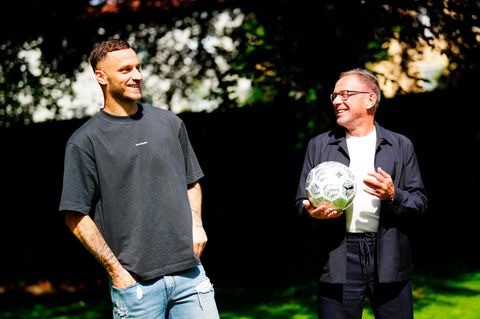 Marko Arnautovic und Nationalteamtrainer Ralf Rangnick am Dienstag, 28. Mai 2024