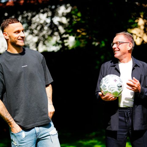 Marko Arnautovic und Nationalteamtrainer Ralf Rangnick am Dienstag, 28. Mai 2024