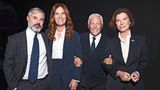 Giorgio Armani mit seinem Neffen Andrea und den Nichten Roberta und Silvana