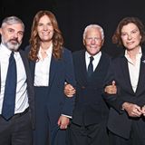 Giorgio Armani mit seinem Neffen Andrea und den Nichten Roberta und Silvana