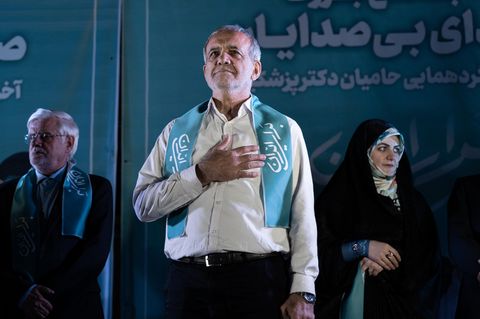 Präsidentschaftskandidat der Reformer: Masoud Pezeshkian in Irans Hauptstadt Teheran
