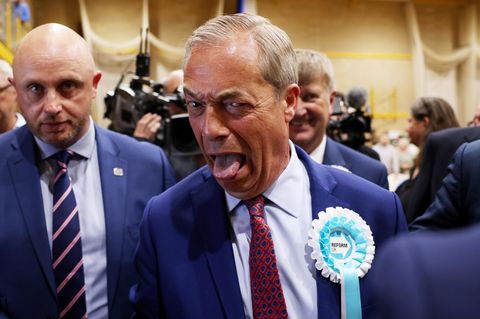 Rechtspopulist Nigel Farage freute sich über die Wahlergebnisse in Großbritannien