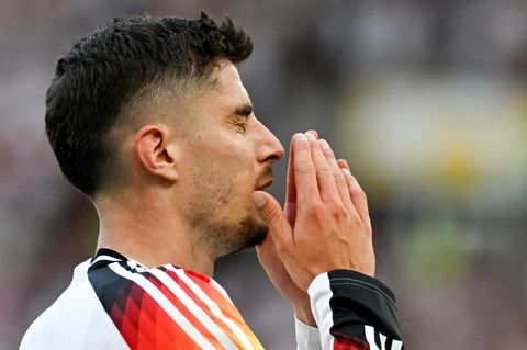 Kai Havertz beim Spiel gegen Spanien nach einer vergebenen Torchance