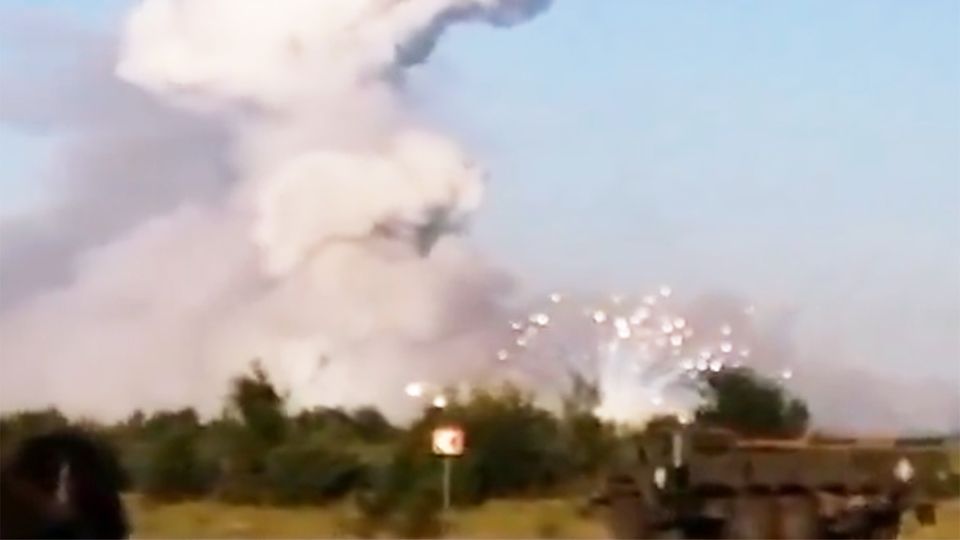 Ukrainian drones destroy ammunition depot in Russia
