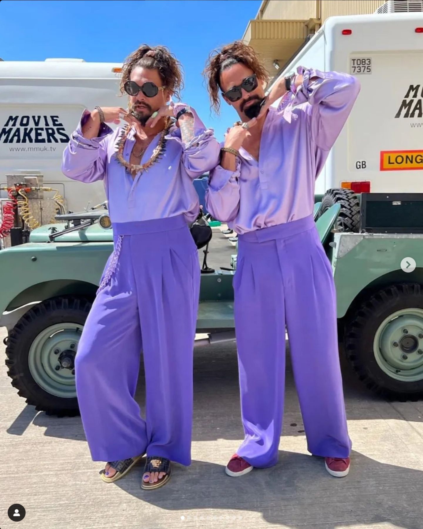 Jason Mamoa uns sein Stunt Double Kim Fardy