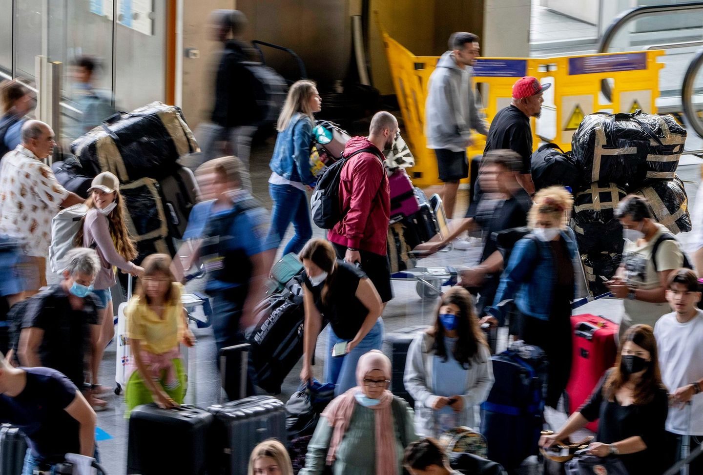 Gedränge am Flughafen