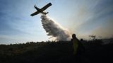 Die Einsatzkräfte bekämpfen die Flammen auch aus der Luft