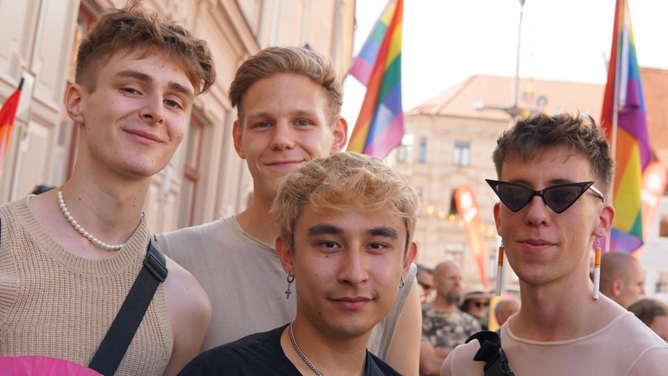 Till, Kai, Christian und Tino beim CSD in Pirna