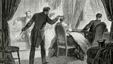 Gravur des Schusses auf Abraham Lincoln