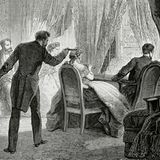 Gravur des Schusses auf Abraham Lincoln