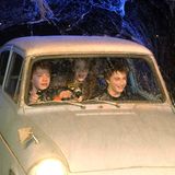 Rupert Grint, Emma Watson, Daniel Radcliffe im Ford aus "Harry Potter und die Kammer des Schreckens"