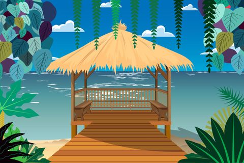 Strandhaus-Illustration zu iTravel