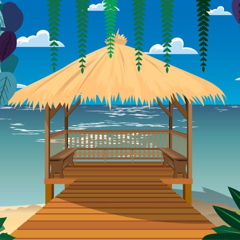 Strandhaus-Illustration zu iTravel