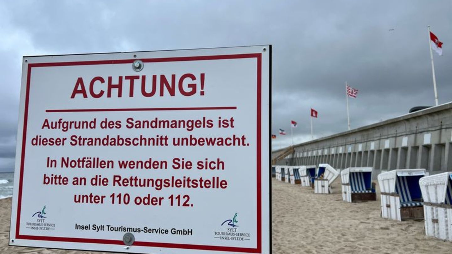 Sommerurlaub: Abruchkante - Strandabschnitt auf Sylt nicht bewacht