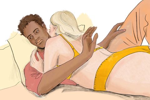 Sex: Die Illustration zeigt eine Frau die versucht ihren Mann zu verführen dieser weist sie jedoch ab und ist Lustlos