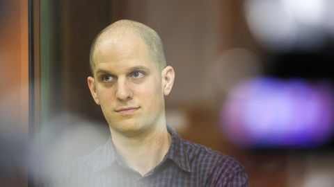 Evan Gershkovich war wegen Spionagevorwürfen vor Gericht in Russland