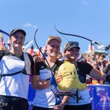 Dieses Frauenteam zielt gut und hat die Ruhe weg. Katharina Bauer, Charline Schwarz und Michelle Kroppen gehen als Weltmeisterinnen in Paris an den Start. In Tokio gewannen sie Bronze, jetzt soll der große Coup folgen