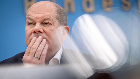 Bundeskanzler Olaf Scholz, SPD, in der Sommerpressekonferenz 2023
