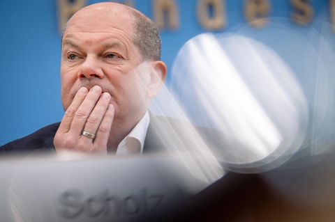 Bundeskanzler Olaf Scholz, SPD, in der Sommerpressekonferenz 2023