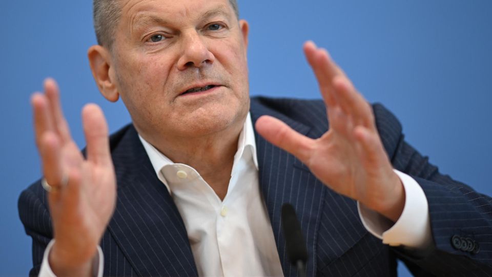 Bundeskanzler Olaf Scholz in der Sommerpressekonferenz
