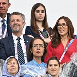 Das dänische Königspaar auf der Tribüne bei Olympia