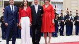 Olympia: König Frederik und Königin Mary von Dänemark posieren hier mit König Philippe und Königin Mathilde von Belgien
