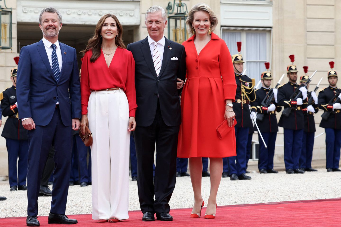 Olympia: König Frederik und Königin Mary von Dänemark posieren hier mit König Philippe und Königin Mathilde von Belgien