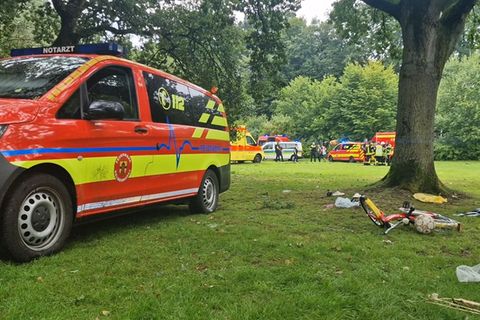 Nach dem Blitzeinschlag in einem Park in Delmenhorst musste der Rettungsdienst zwei Kinder reanimieren