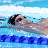 Beeindruckende Oberflächenspannung: Im Halbfinale über 200 Meter Rücken fängt Fotografin Maddie Meyer den Amerikaner Ryan Murphy ein. So schön das Bild für Murphy auch ist, er hätte sich wohl mehr über den Einzug ins Finale gefreut